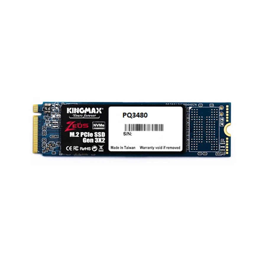 SSD Kingmax Zeus 128GB PQ3480 - M.2 2280 PCIe NVMe Gen3x4; R/W 1800/550MBps; SLC caching, TBW 80TB