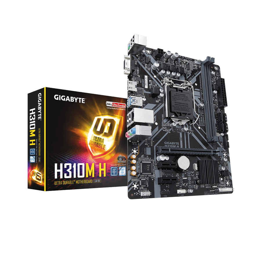 Bảng mạch chủ Gigabyte H310M-H: Intel H310 SK1151/2xDDR4/1*PCI-e x 16+2*PCI-e/LAN1000/D-sub+HDMI
