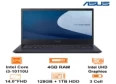 Laptop Asus ExpertBook P2 - Đen - 14 FHD; i3-10110U; 4GB+ 1slot; 128GB SSD + 1TB; Polyc; WF6+BT5.2 + Lan +VGA; MIL-STD; Dos; 1Y (P2451FA-EK3342)