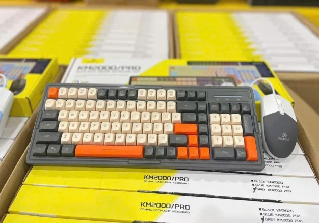 Bộ bàn phím chuột  giả cơ ASESTEK KM2000 Pro có led