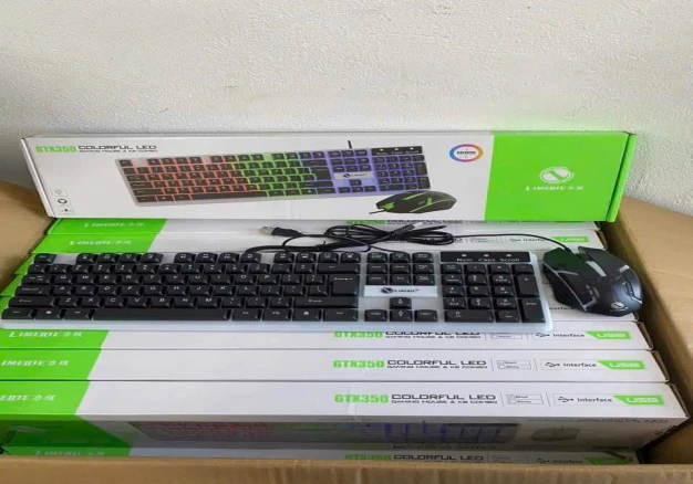 Combo bàn phím chuột có dây gaming GTX 350 full size giả cơ cao cấp Led RGB 7 màu dạ quang cực đẹp