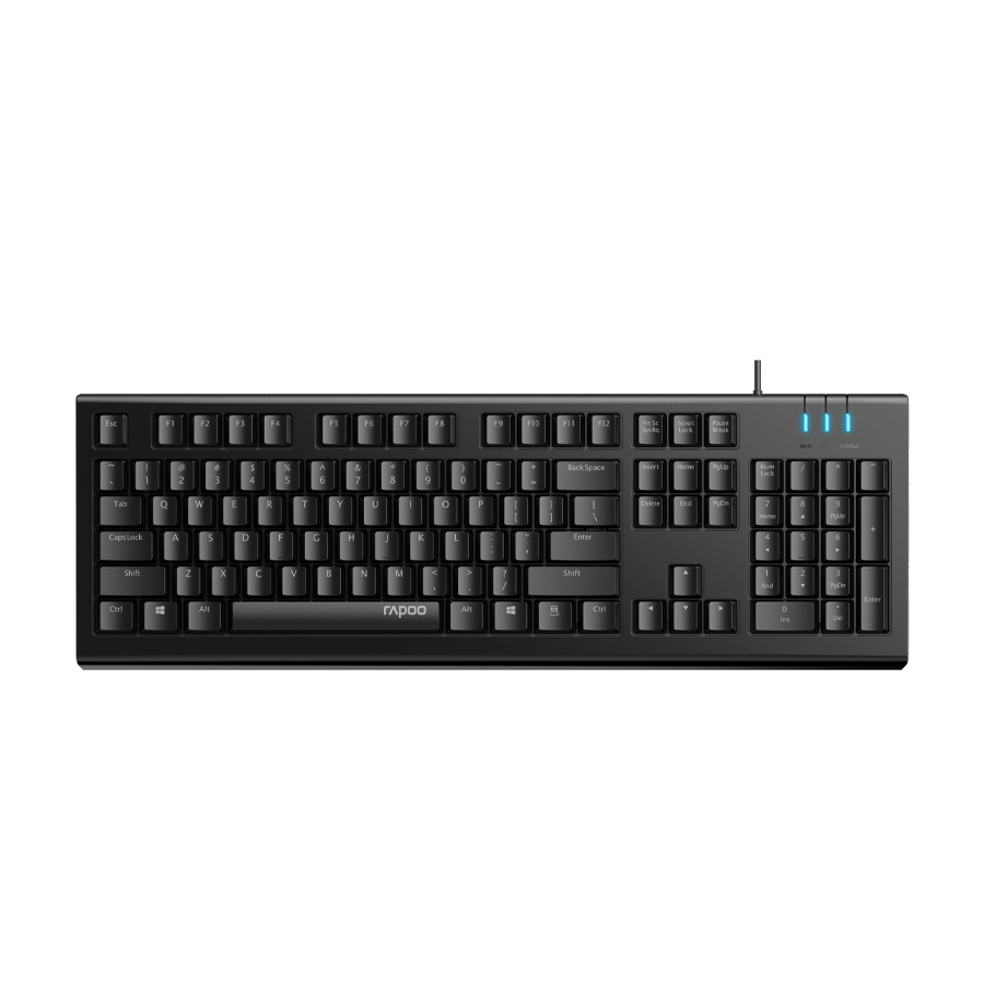 Bàn phím vi tính có dây Rapoo NK1800 - USB, Màu đen