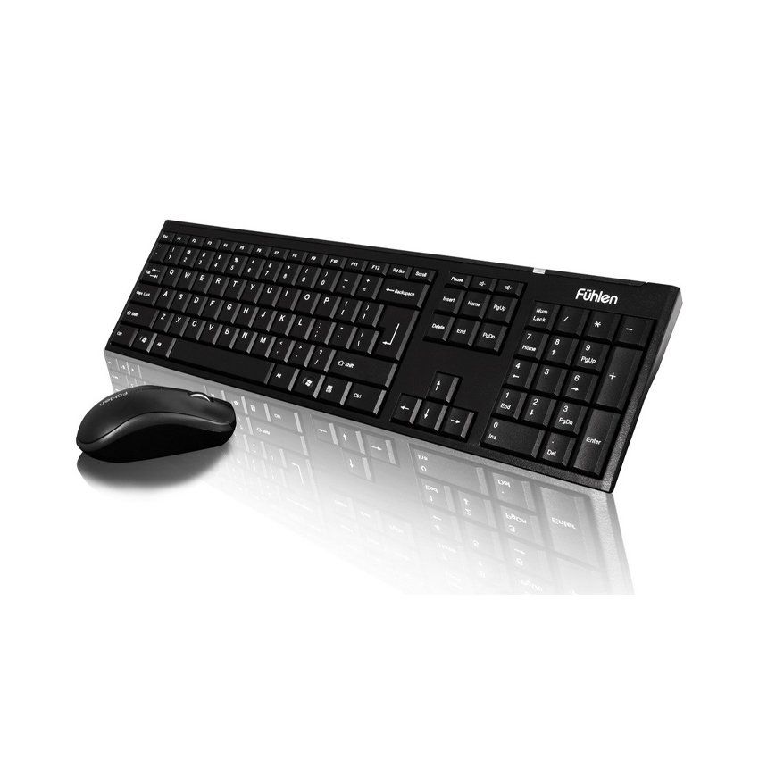 Bộ Bàn Phím + Chuột Vi Tính Không Dây Fuhlen A120G - 2.4GHz, Màu Đen, Full Size