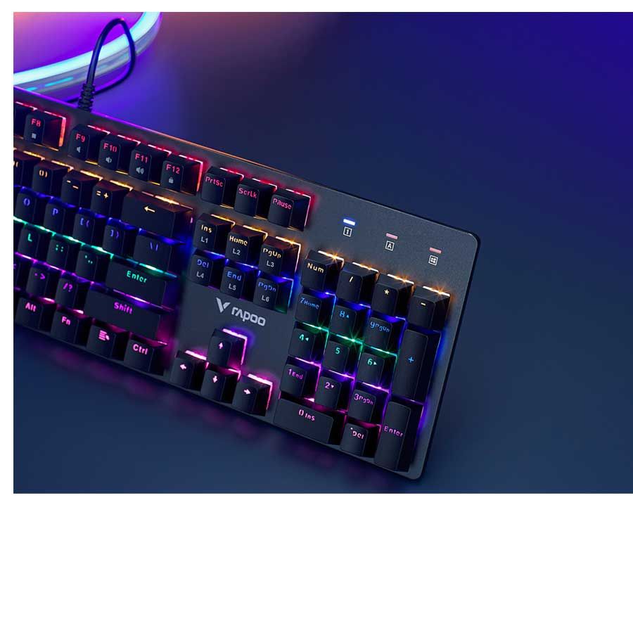 Bàn Phím Cơ Gaming Rapoo Blue Switch V500SE - USB, Màu Đen
